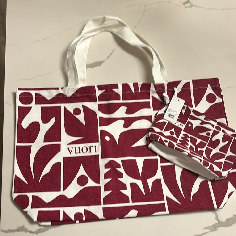 Vuori Limited Edition Oversized Cotton Canvas Tote plus Small Pouch.